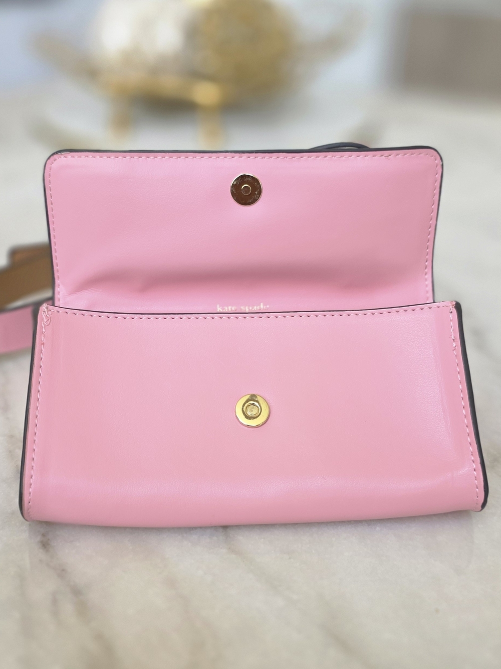 Kate Spade New York Pink Bow Belt Bag Adjustable Genuine Leather - Picture 7 of 14